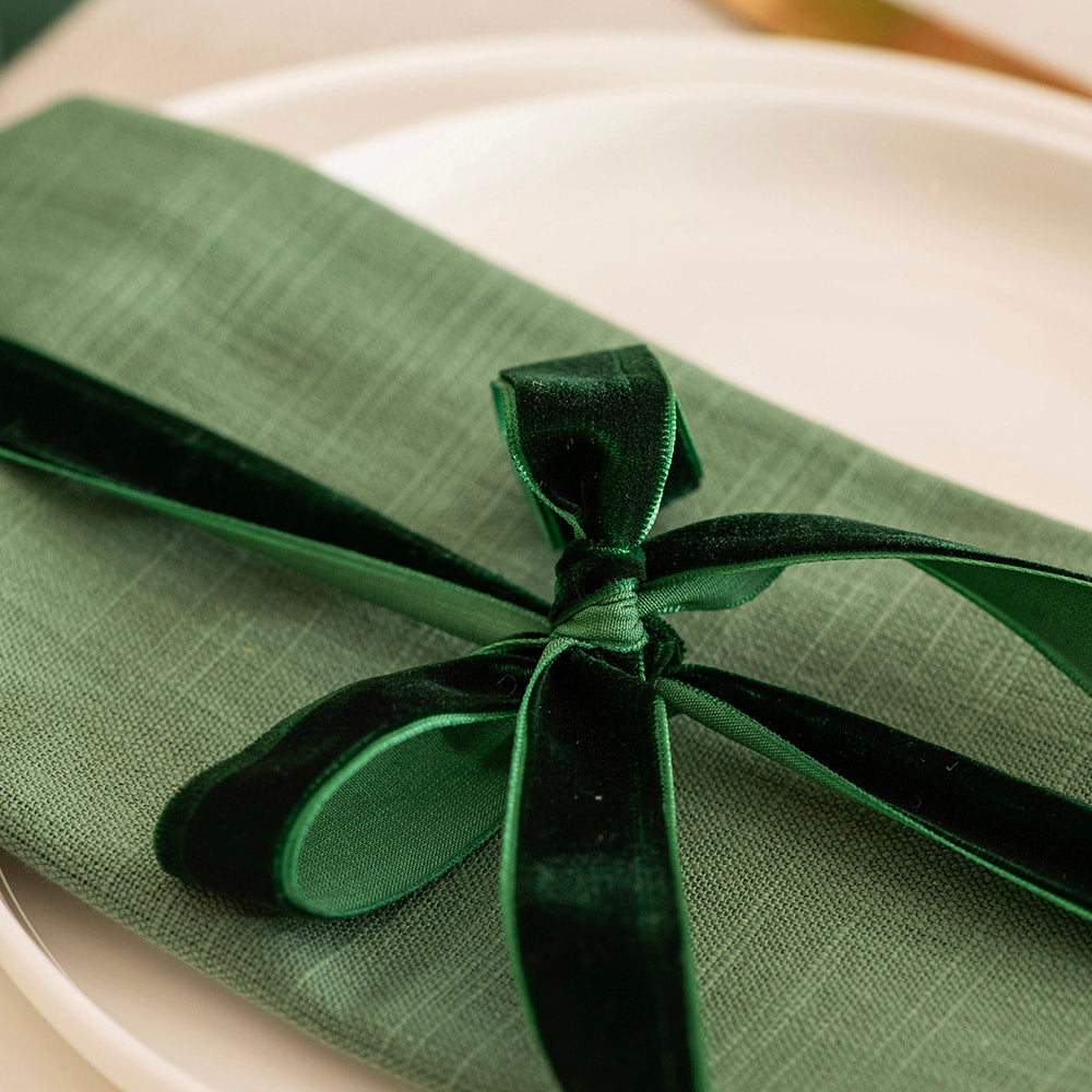 Green Solid Slub 45cm Cotton Napkin