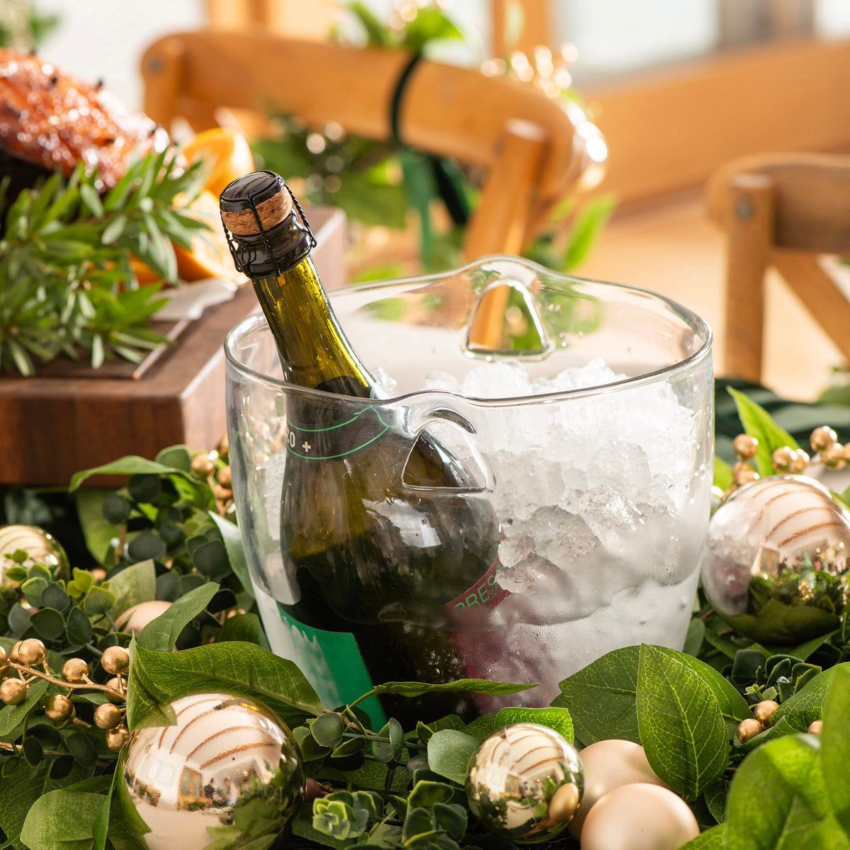 Clear 25cm Glass Ice Bucket
