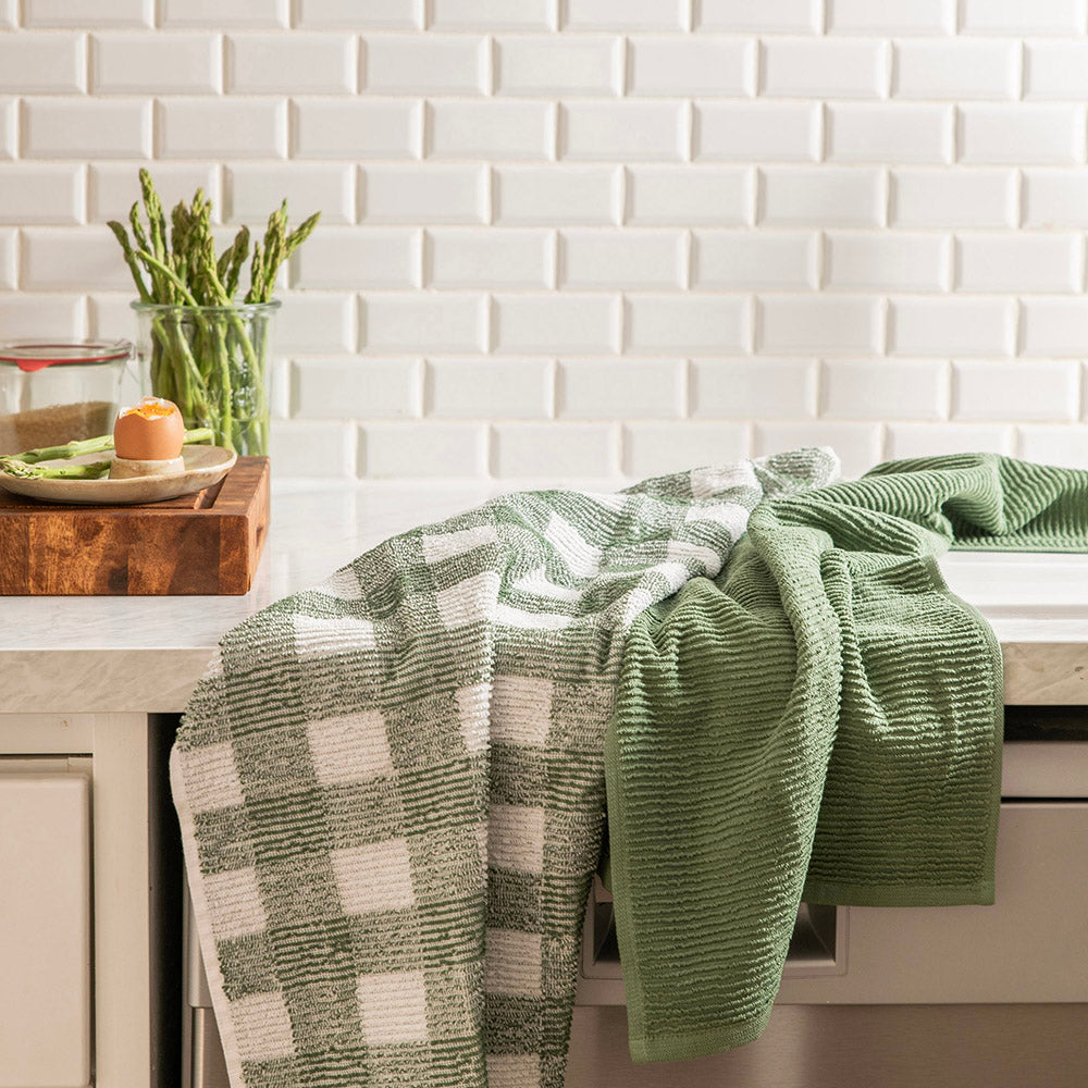 Tea Towel Set/2 Sage Terry