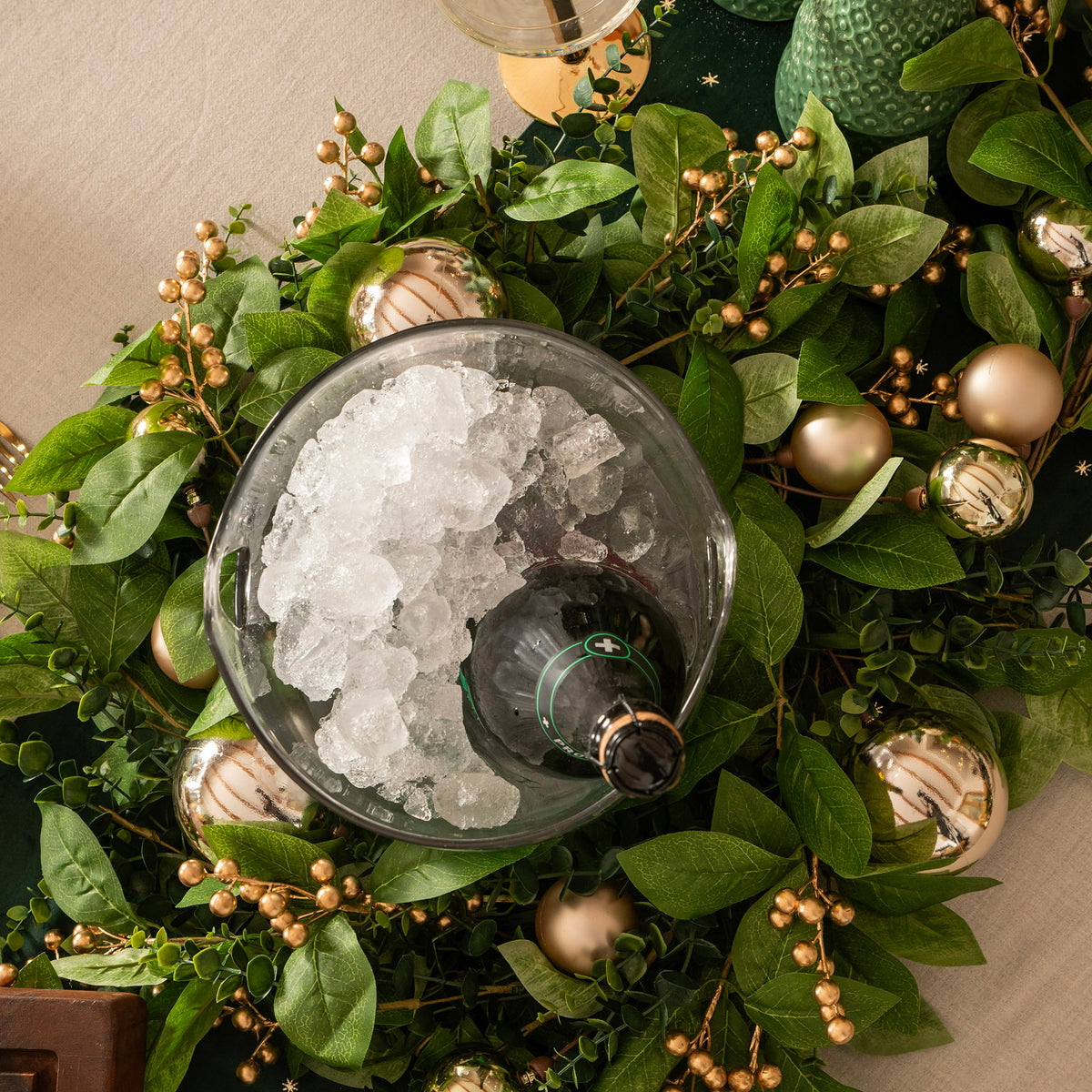 Clear 25cm Glass Ice Bucket