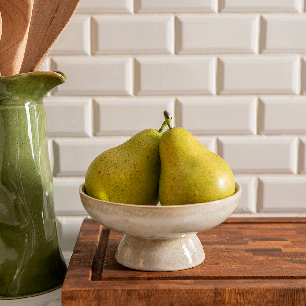 Provence Sand 16x7cm Stoneware Footed Bowl