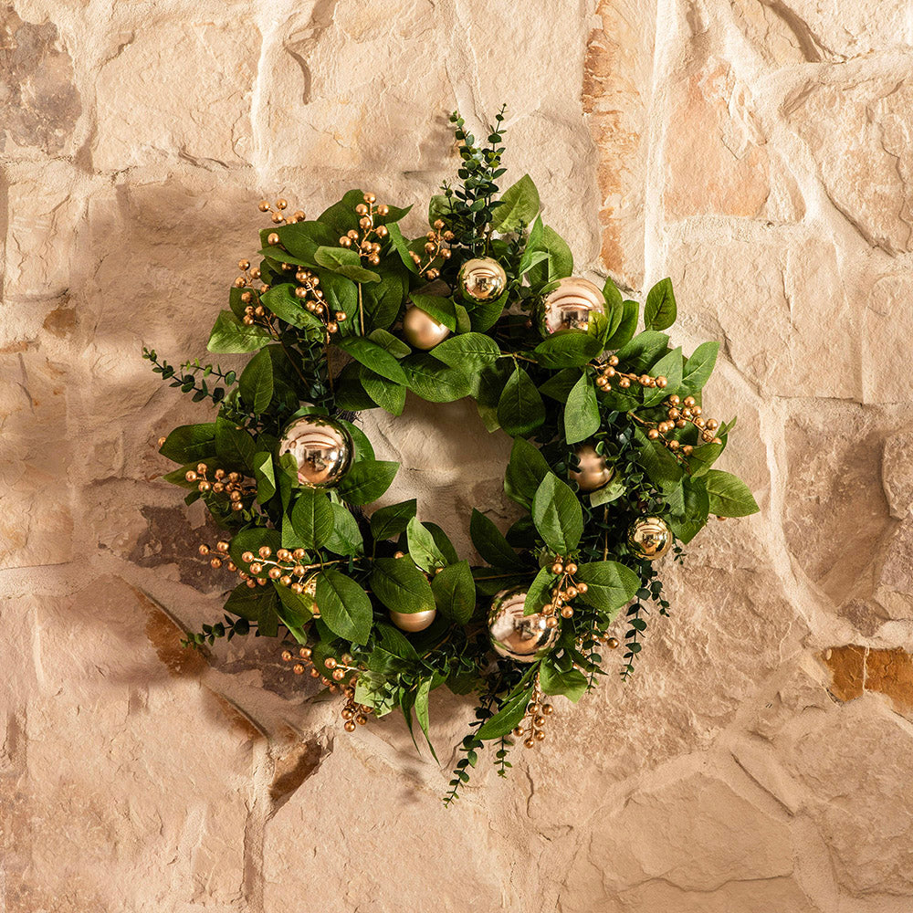 Gold Berries & Baubles 56cm Wreath