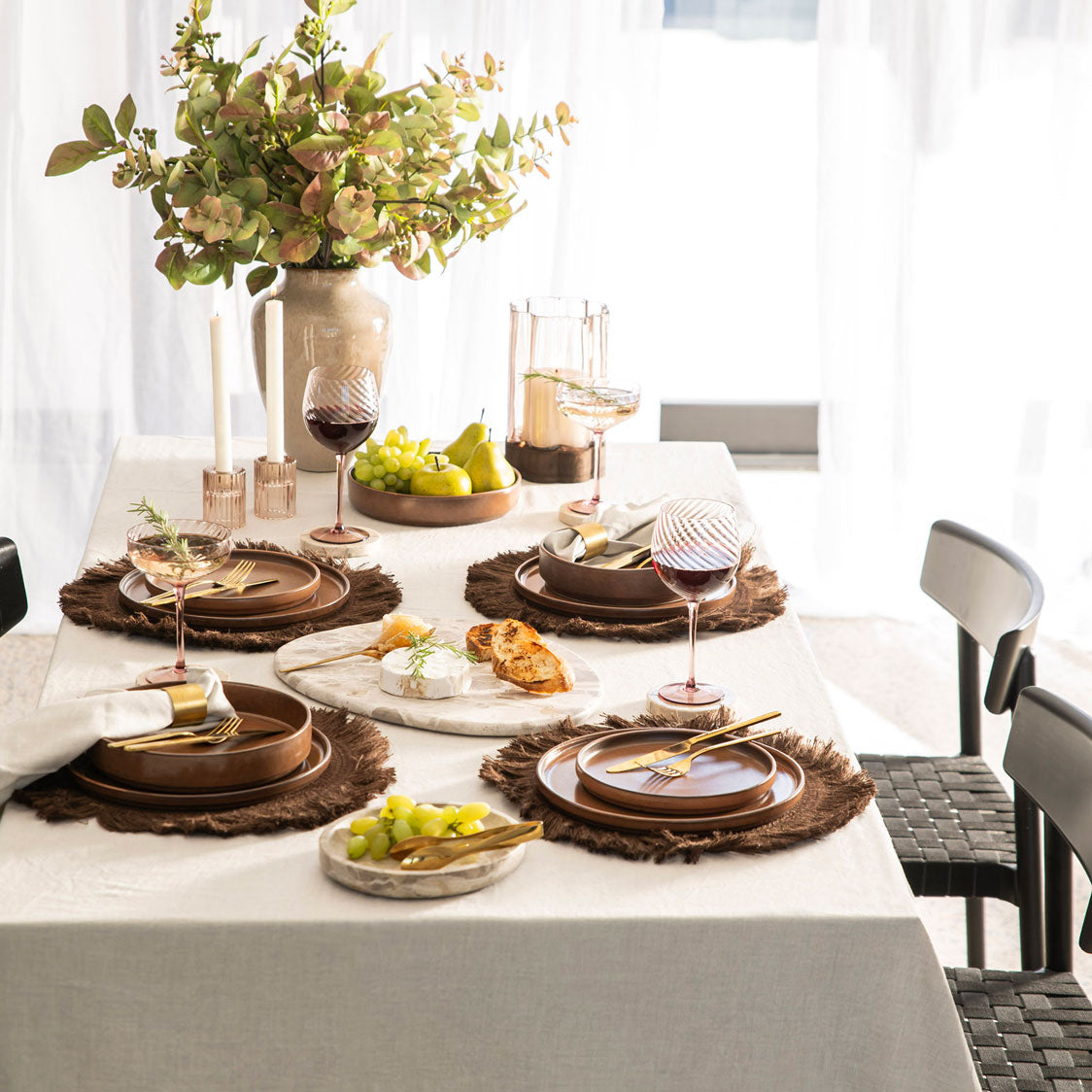 Stoneware Dinner Set Straight Leather