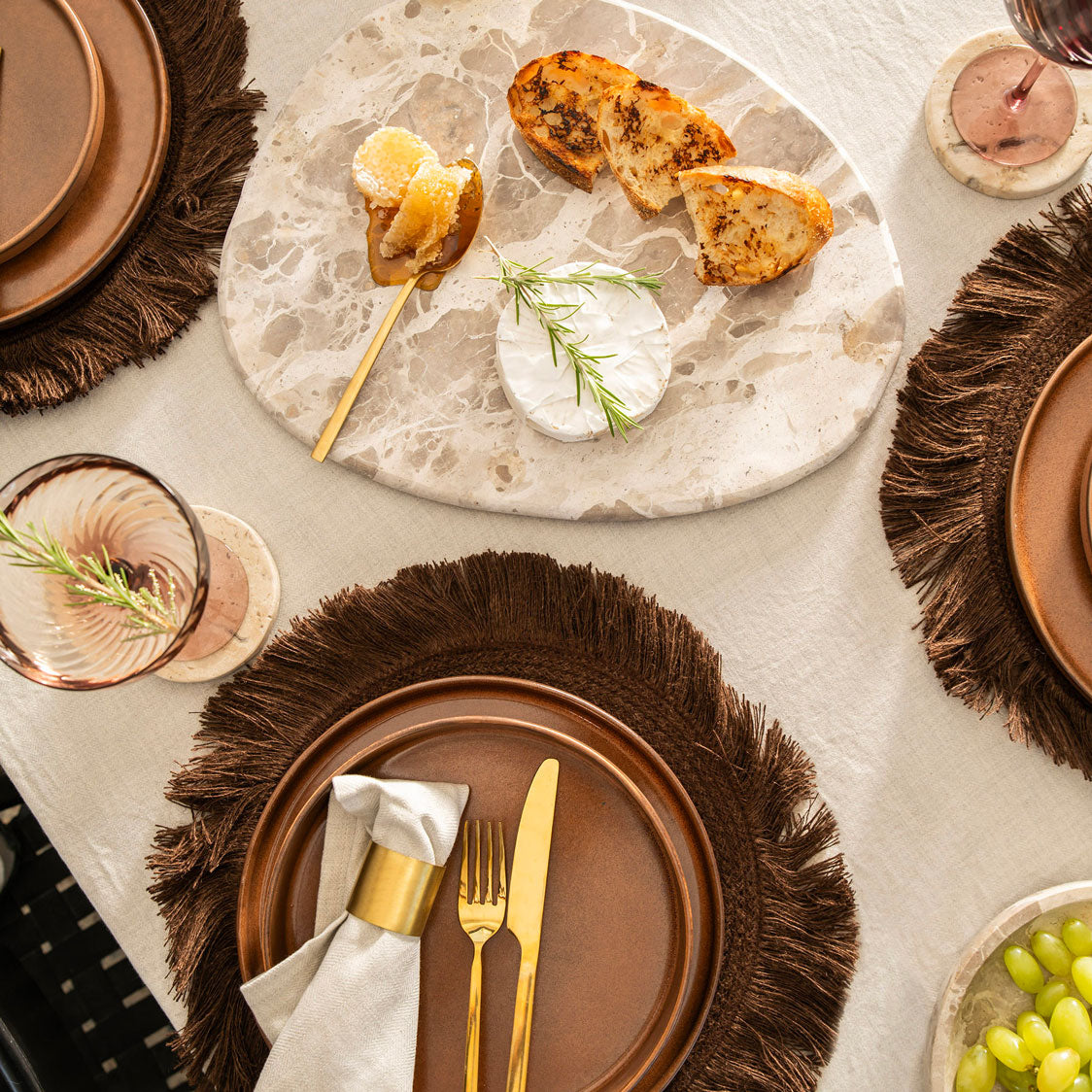Chocolate Marble Round Coaster Set/4