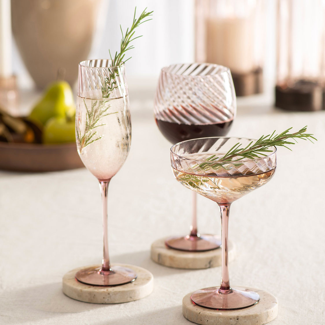 Chocolate Marble Round Coaster Set/4