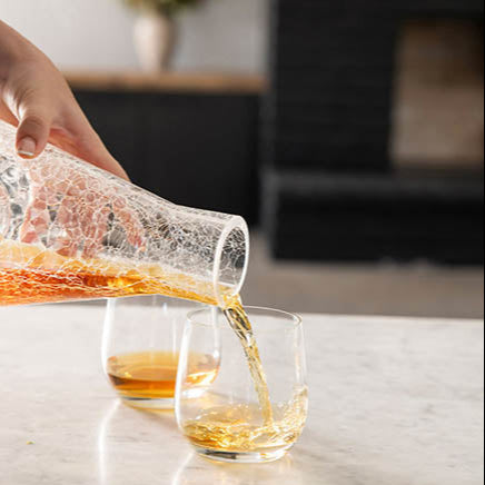 Crushed Glass Decanter with Ball