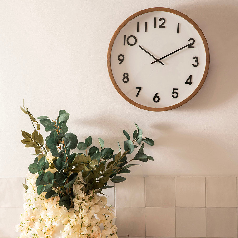 Wall Clock Leonard Brown White & Black