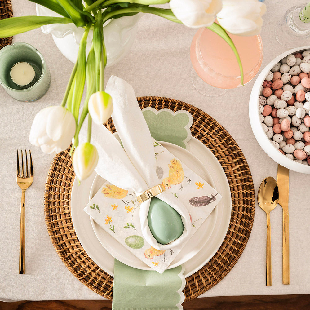 Sage Rectangle 19.5x11.5cm Pk 20 Paper Napkin Pack