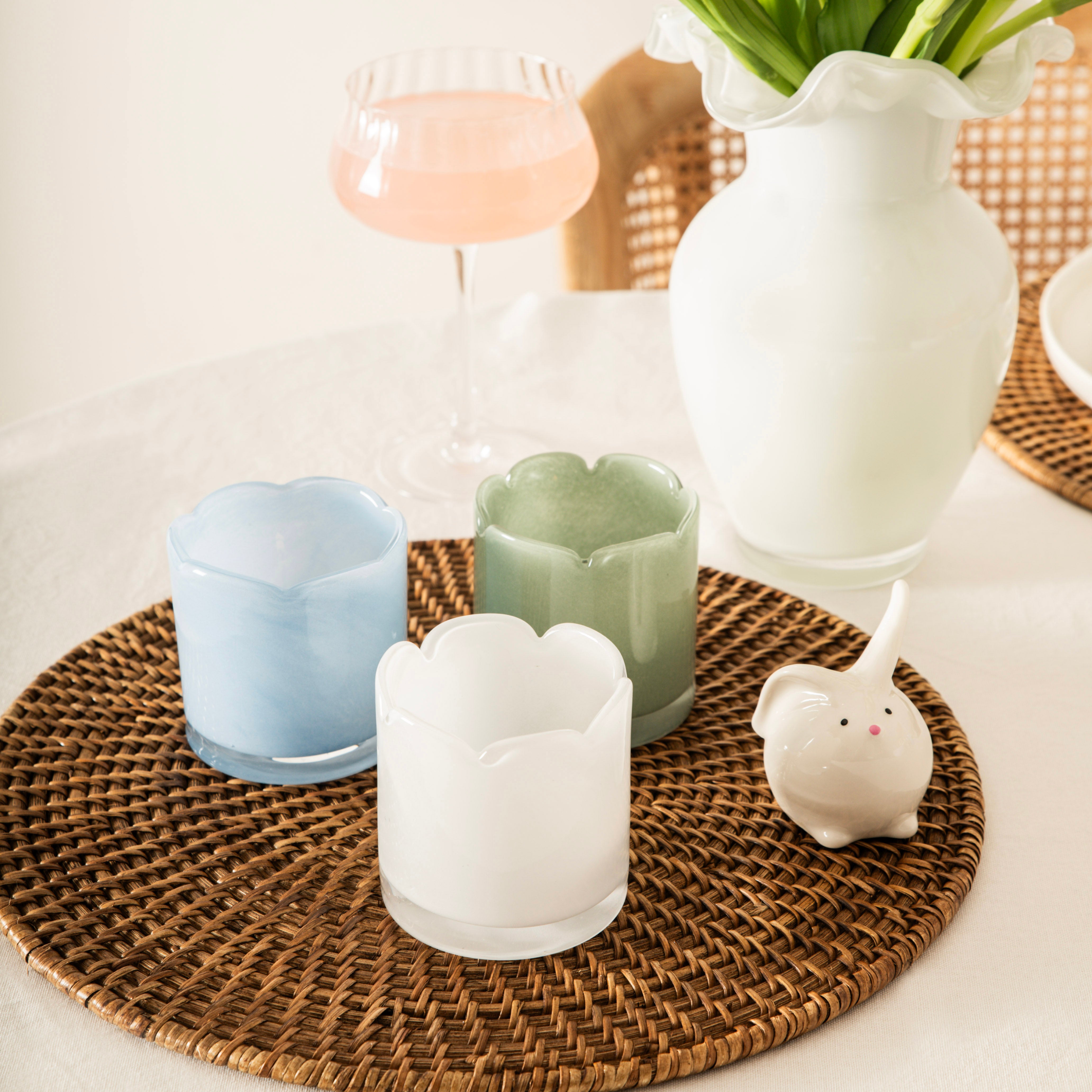 Tulip White 16.5x5.5cm Glass Decorative Plate