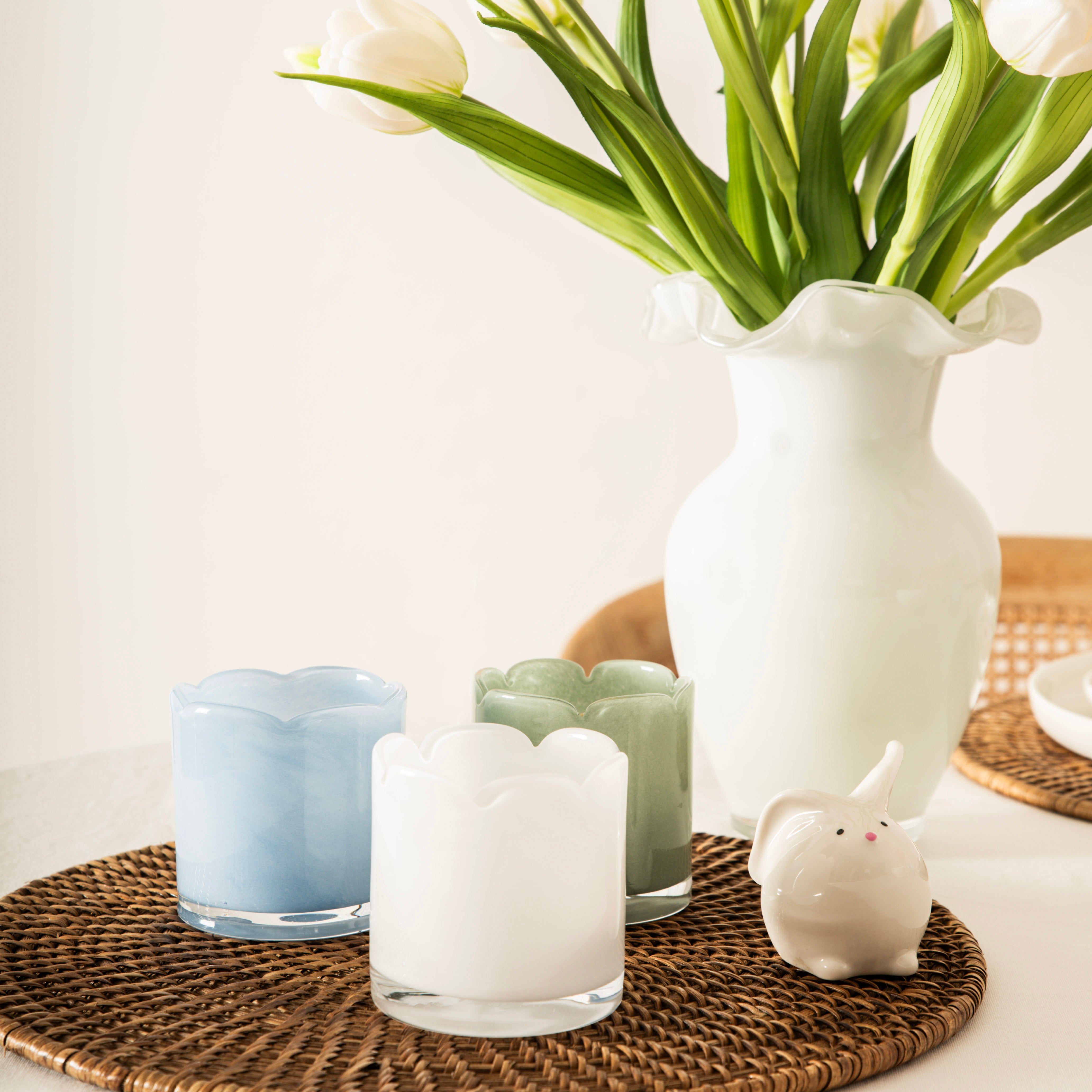 Tulip White 16.5x5.5cm Glass Decorative Plate