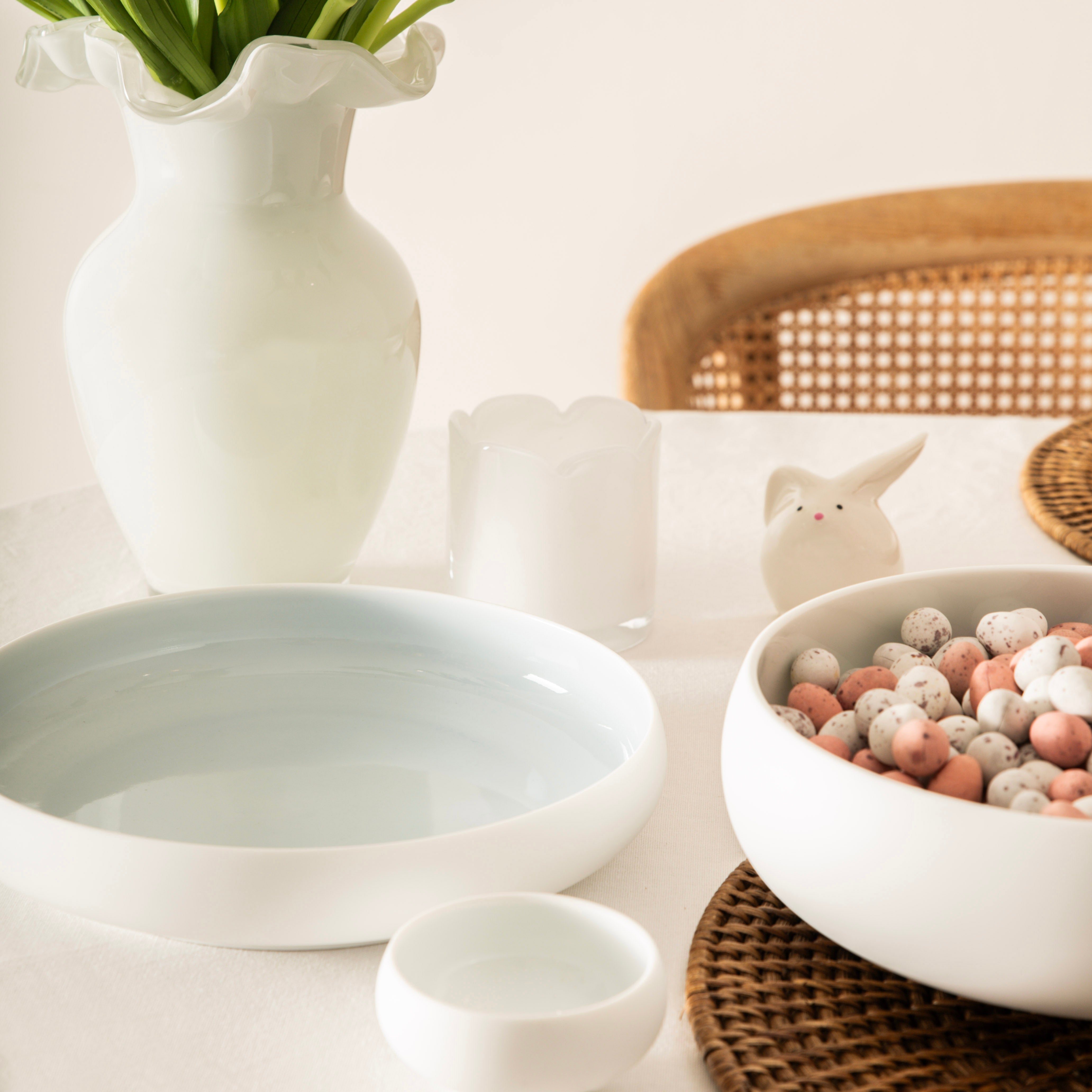 Matte Light Blue 23x5cm Stoneware Bowl