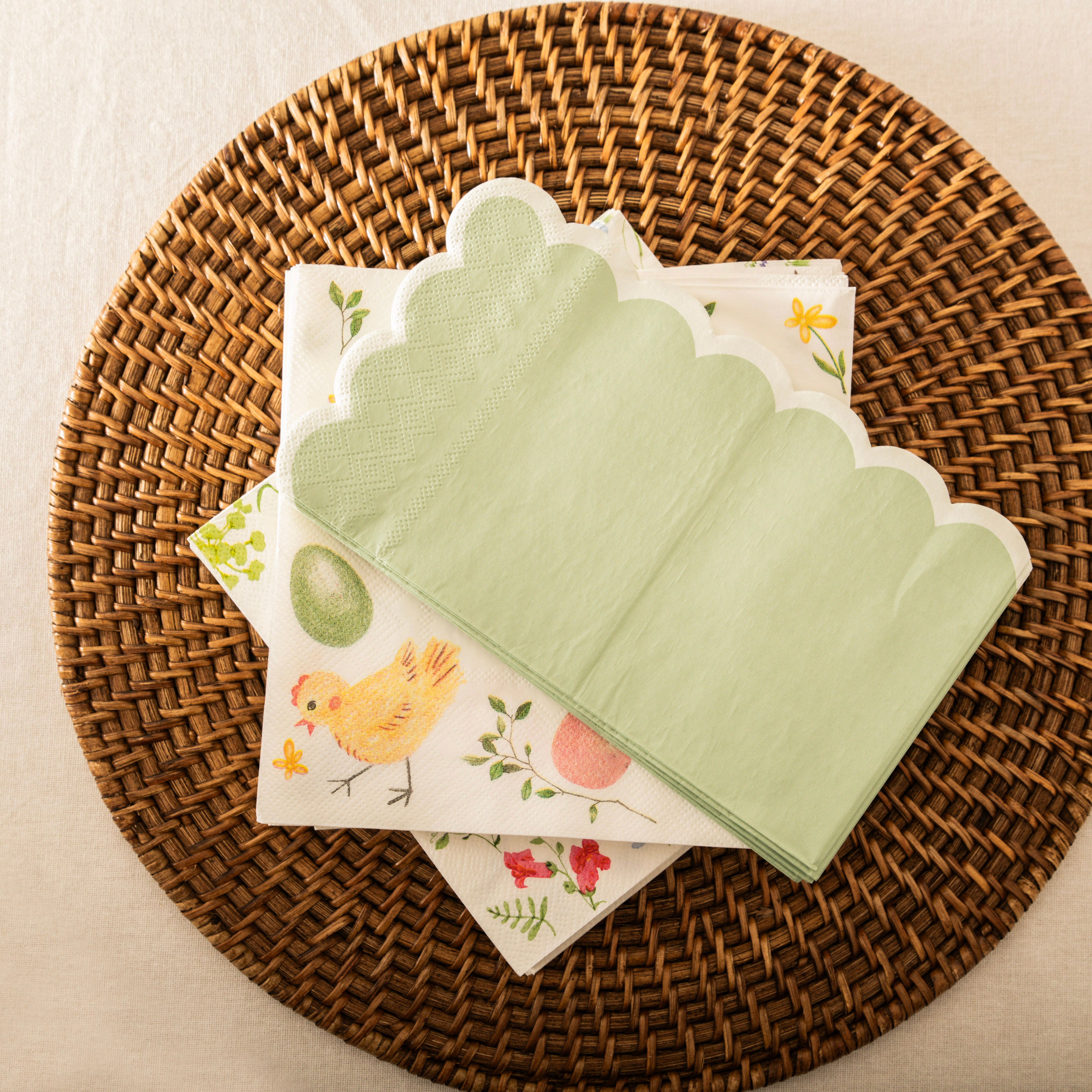 Sage Rectangle 19.5x11.5cm Pk 20 Paper Napkin Pack
