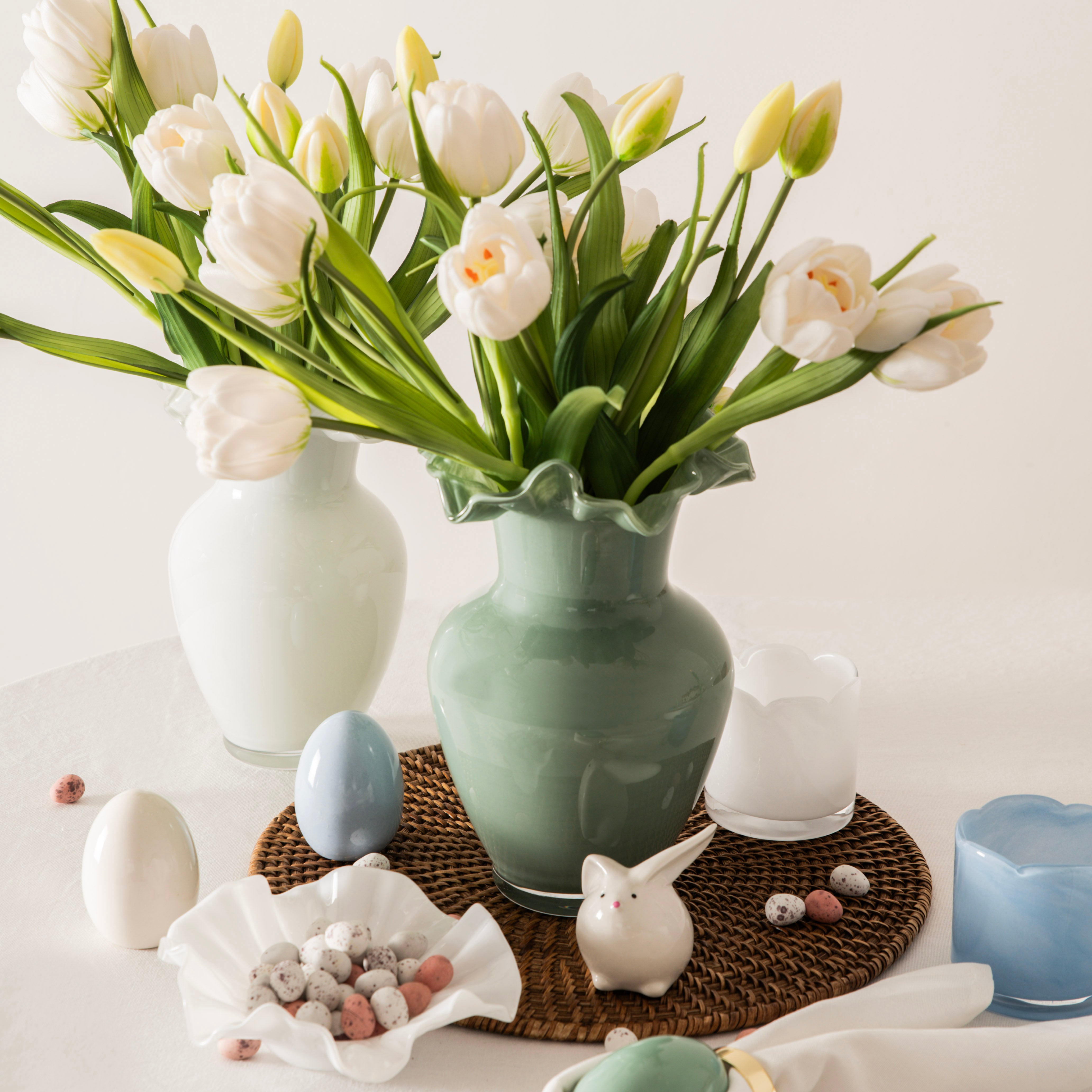 Tulip White 16.5x5.5cm Glass Decorative Plate