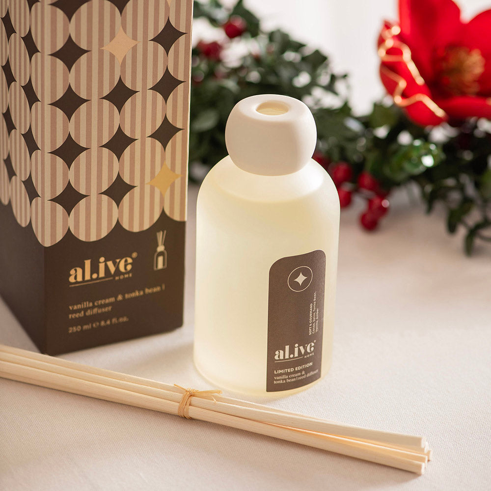 al.ive home Reed Diffuser Vanilla Cream & Tonka Bean