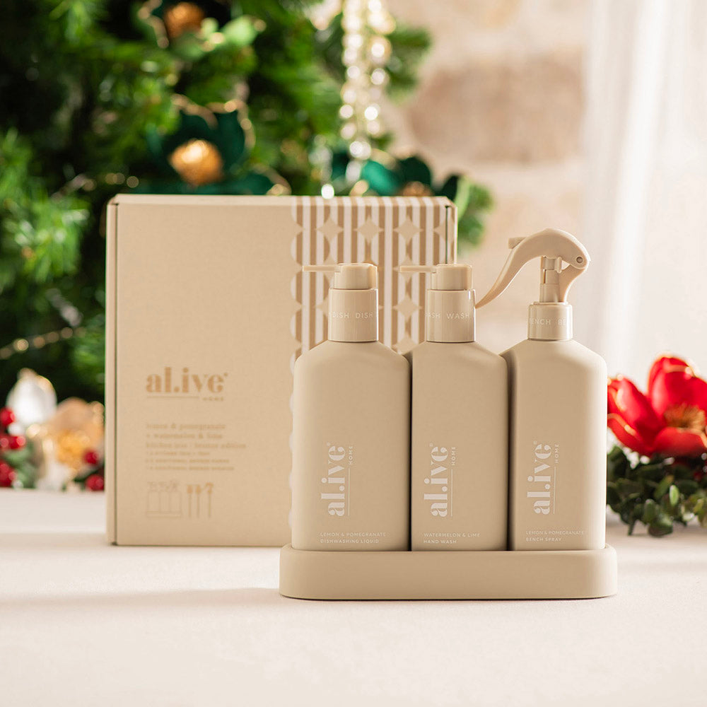 al.ive body Lemon & Pomegranate + Watermelon & Lime Kitchen Trio Bronze