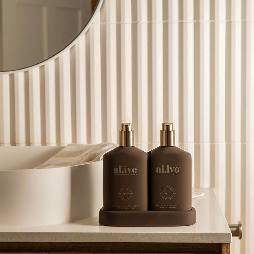 al.ive body Vanilla Cream & Tonka Bean Wash & Lotion Duo