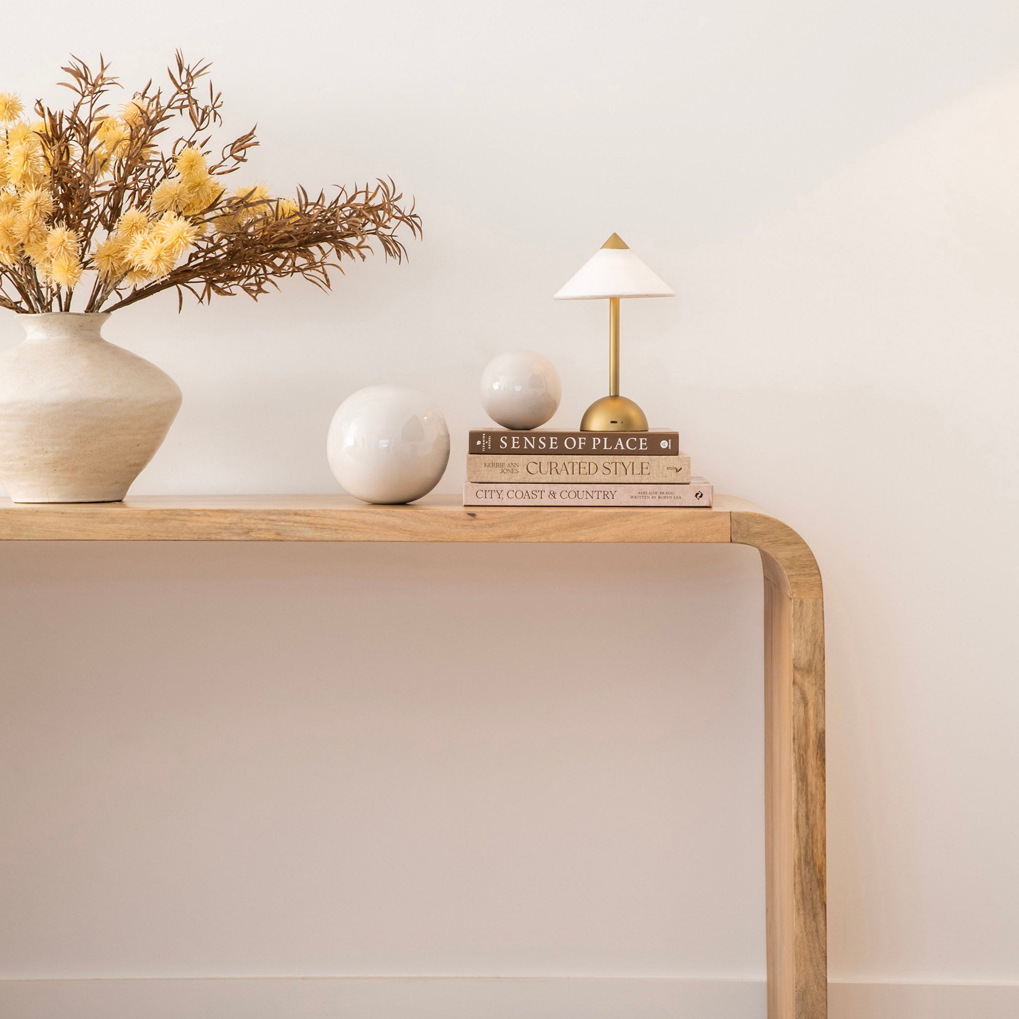 Beige White Sphere 16cm Ceramic Ornament