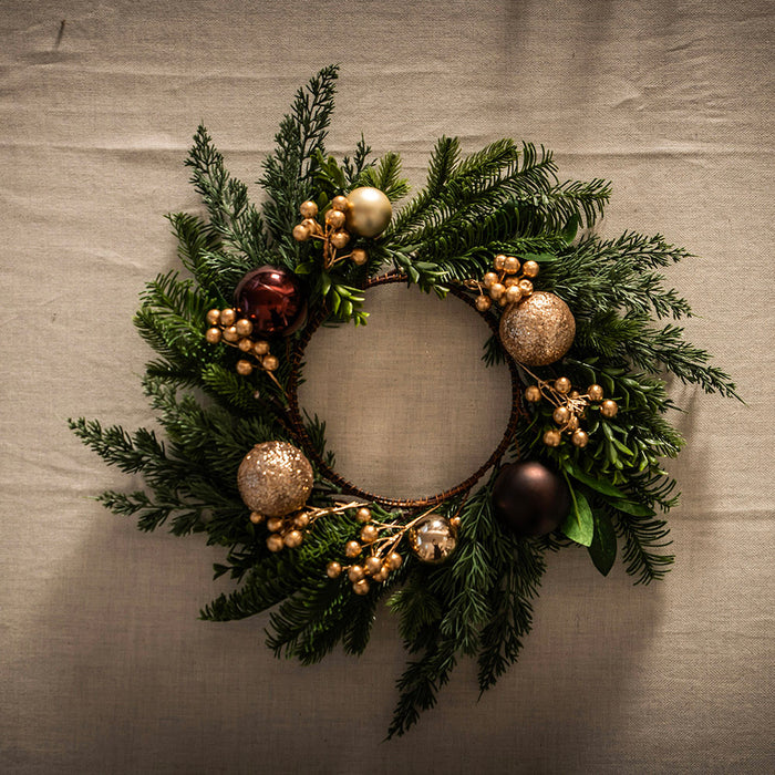 CANDLE WREATH Amber Bauble 40cm