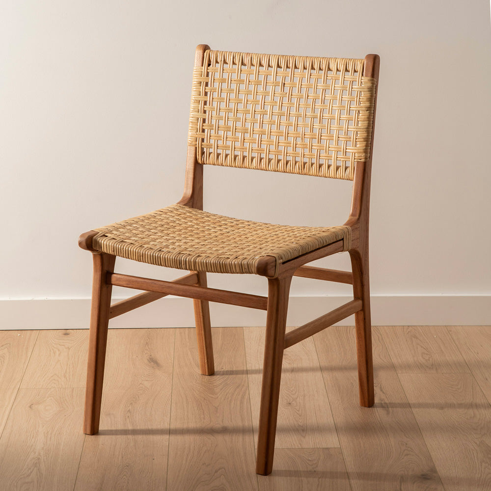 Ramadu Wood & Rattan 87x51x56cm Chair