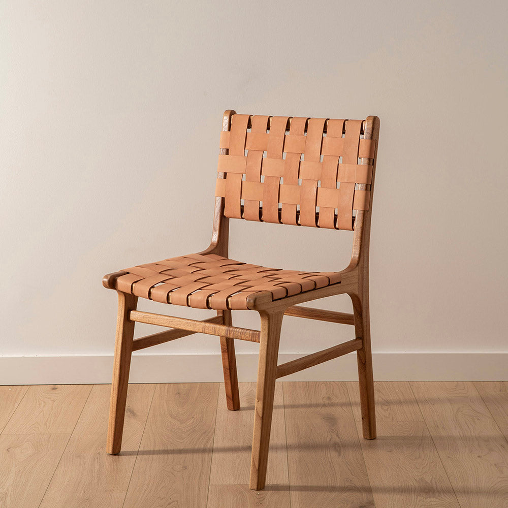 Numandu Wood & Leather 87x51x56cm Chair