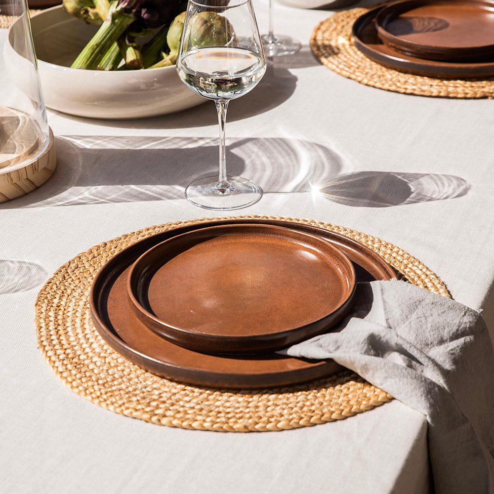 Golden Round 38cm Jute Placemat