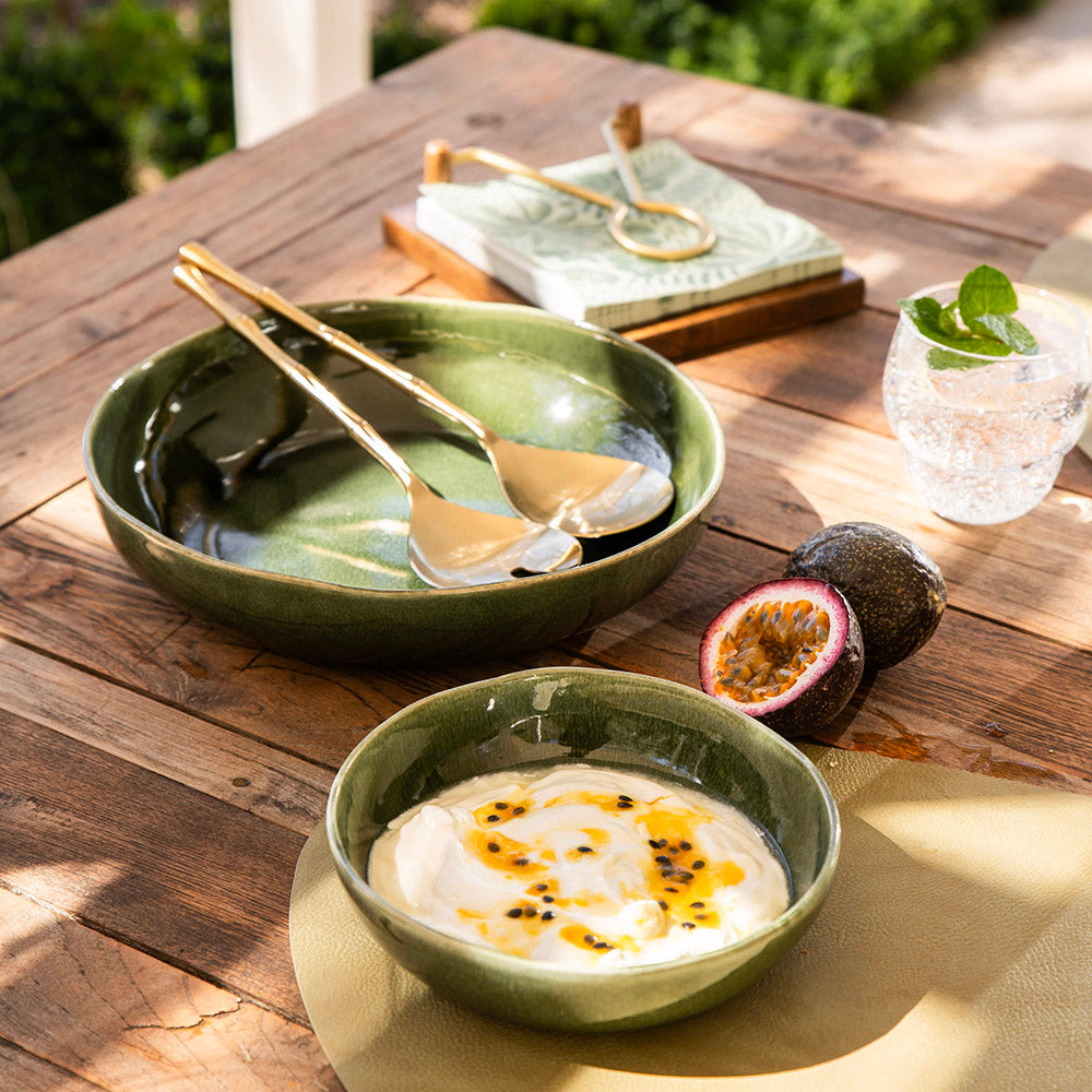 Tiki Green 27cm Stoneware Bowl