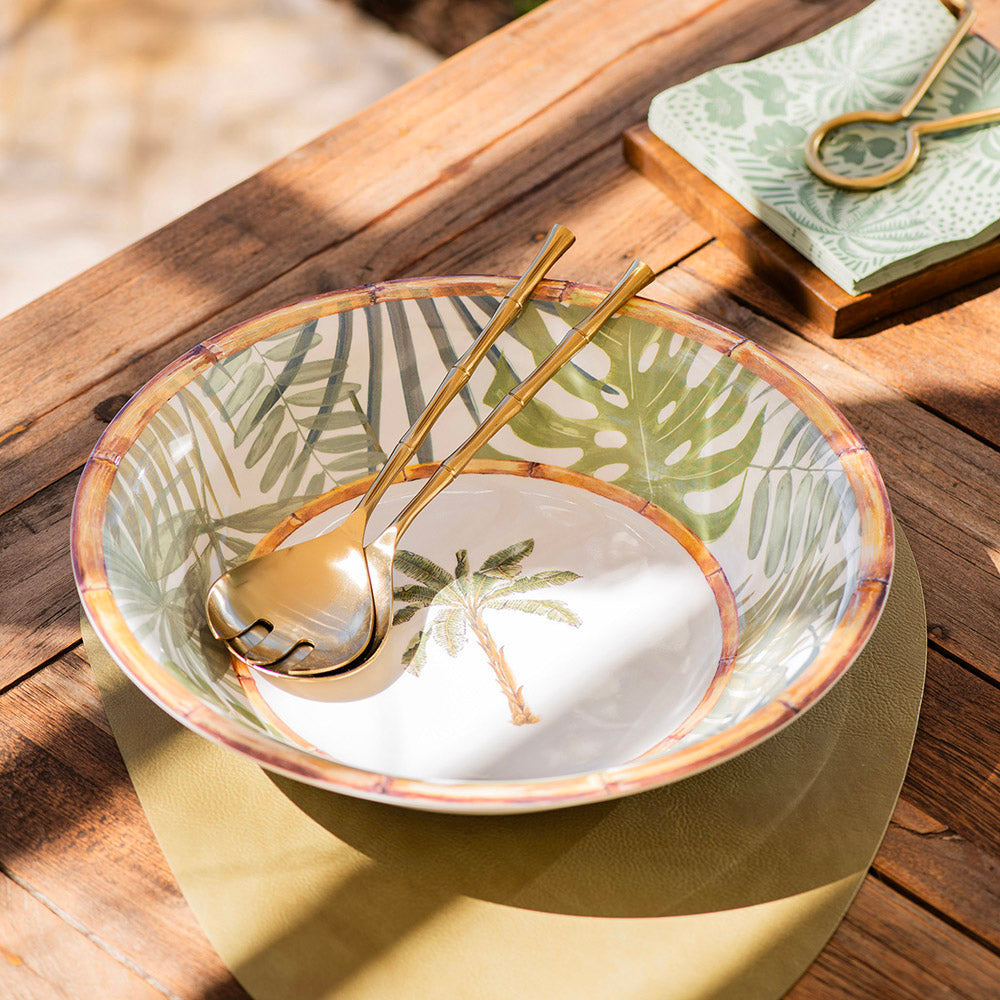 Tropical Palm Print 35cm Melamine Bowl