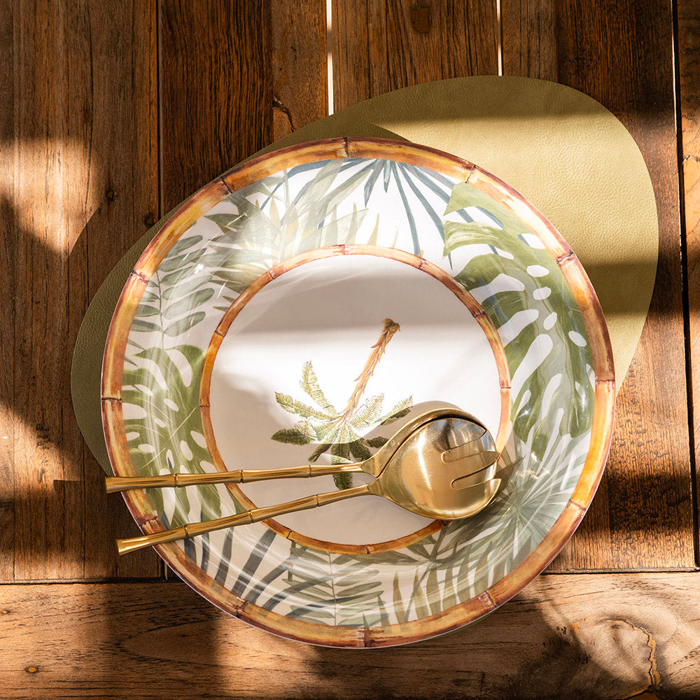 Tropical Palm Print 35cm Melamine Bowl