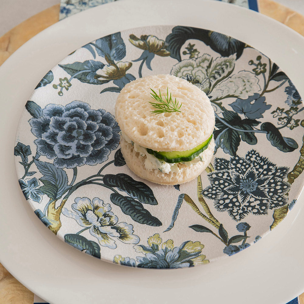 Hamptons Blue & White Floral 21cm Stoneware Side Plate