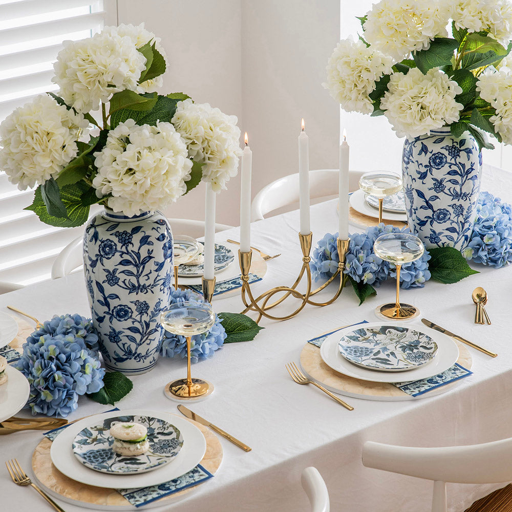 Hamptons Floral Vine Pattern 36x18cm Ceramic Vase