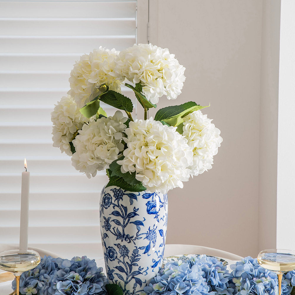 White 82cm Hydrangea Stem