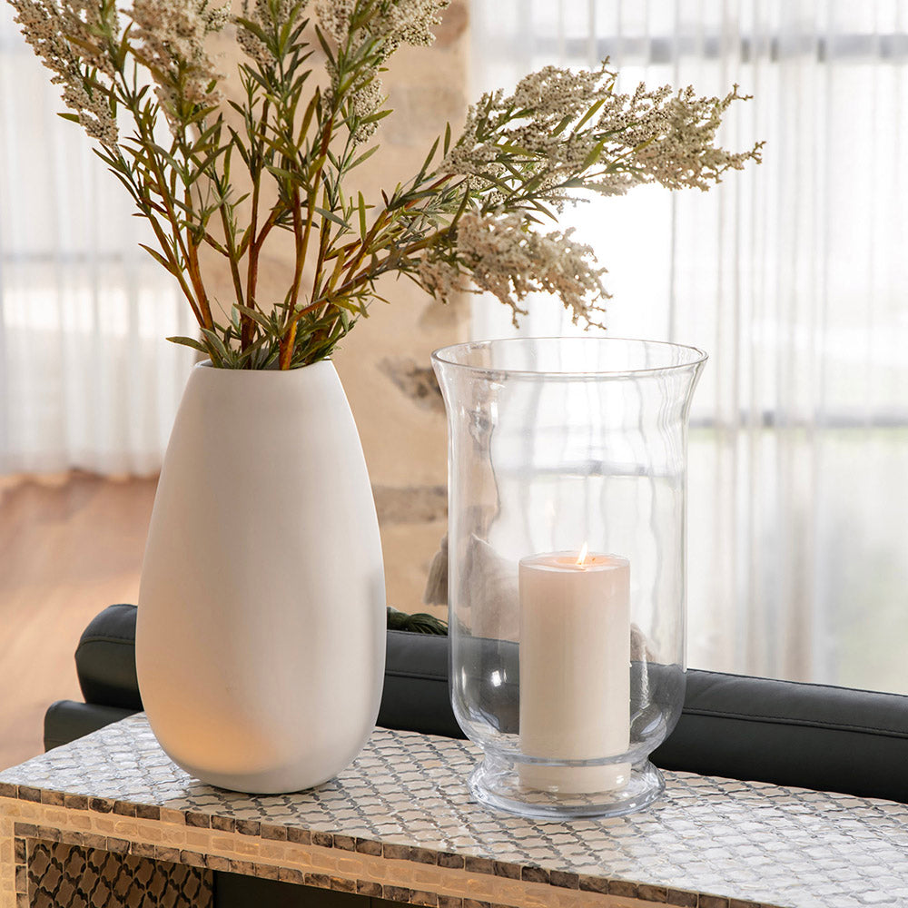 Matt White Tall Bulb Vase Medium 24x23x40cm