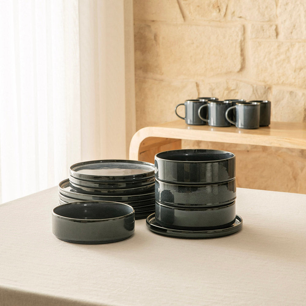 Ink Linear 6 pc Stoneware Mug Set