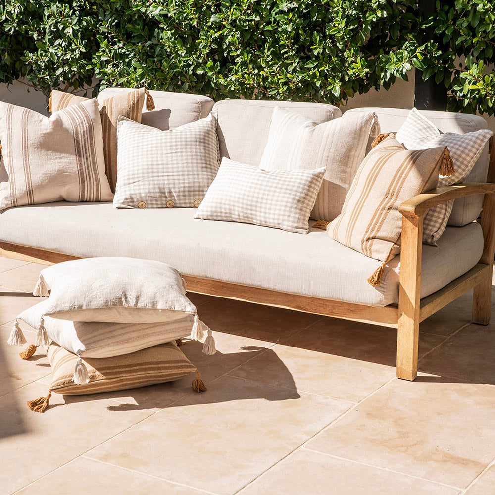 Cushion White/Beige Stripes