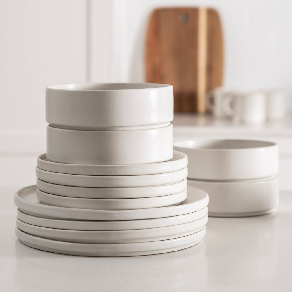 Dinner Set Linear Snow