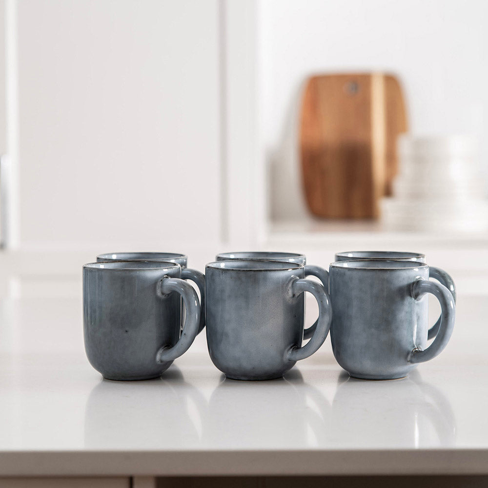 Stoneware Curve Mug Set Light Blue