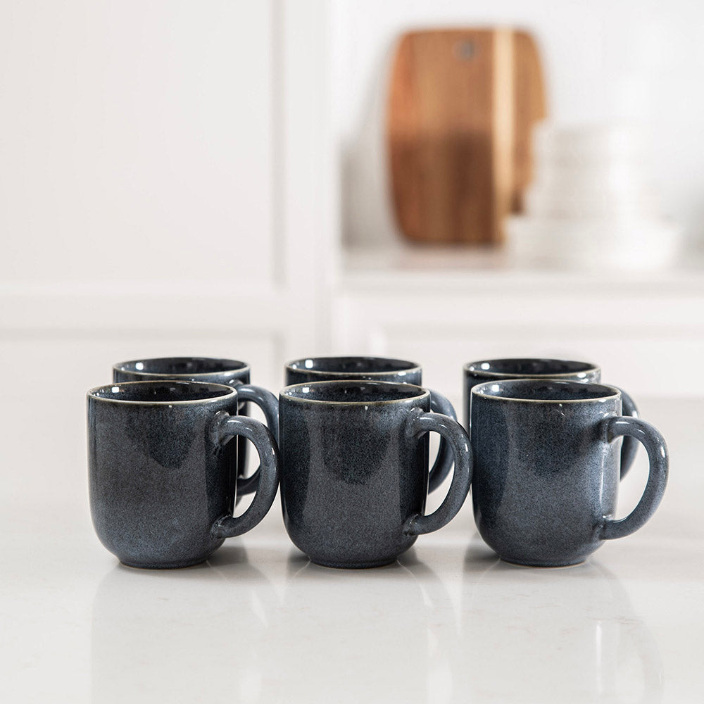 Stoneware Curve Mug Set Mediterranean Blue