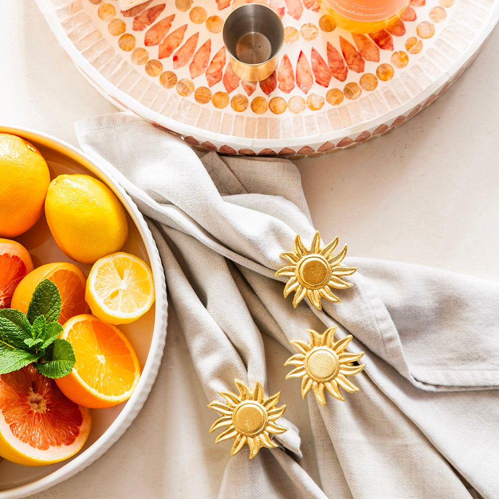 Napkin Ring Brass Sun