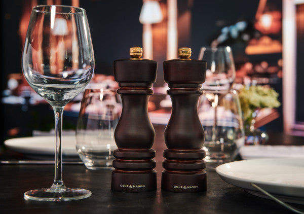 Cole & Mason London Salt & Pepper Mill Set/2 Chocolate Wood 18cm