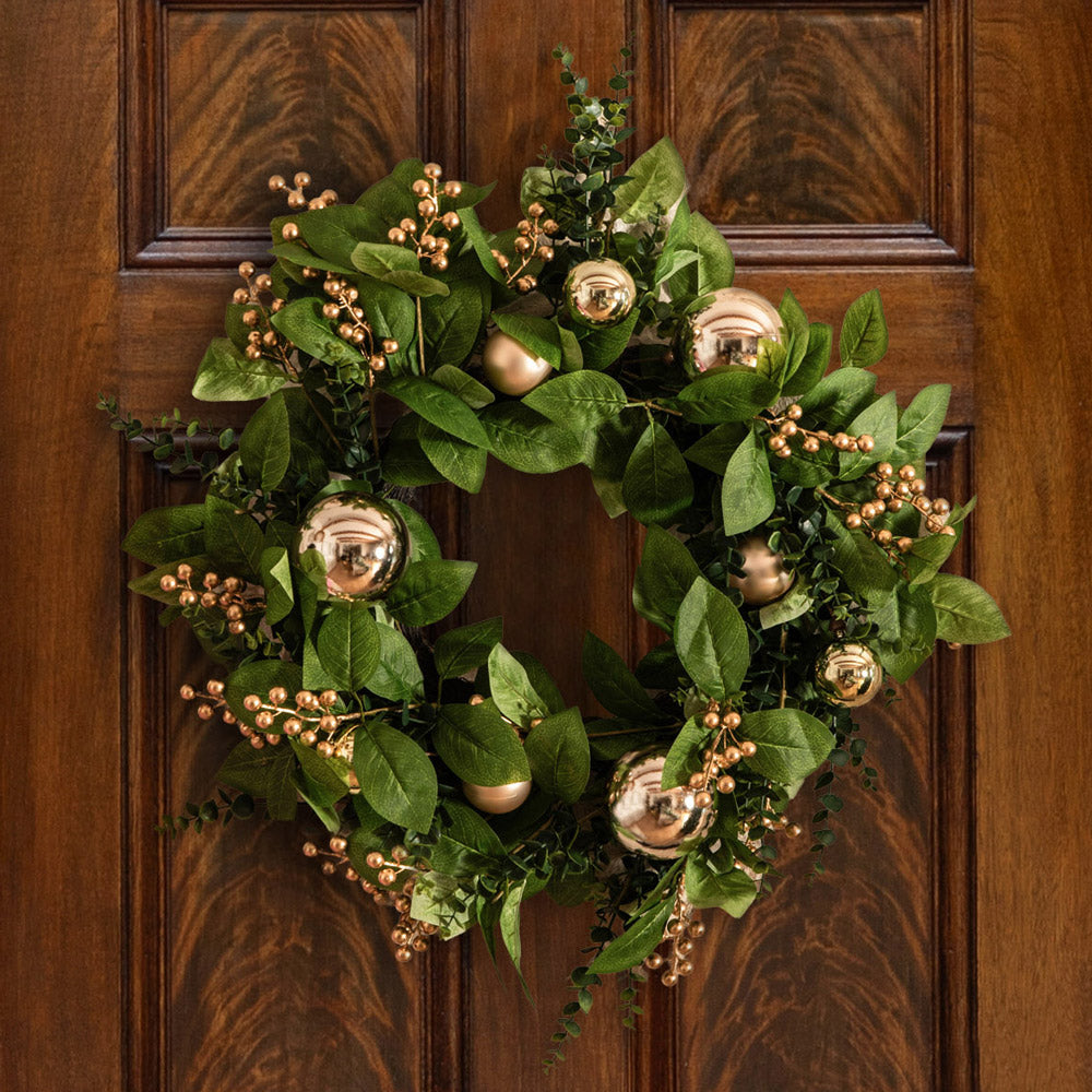 Gold Berries & Baubles 56cm Wreath