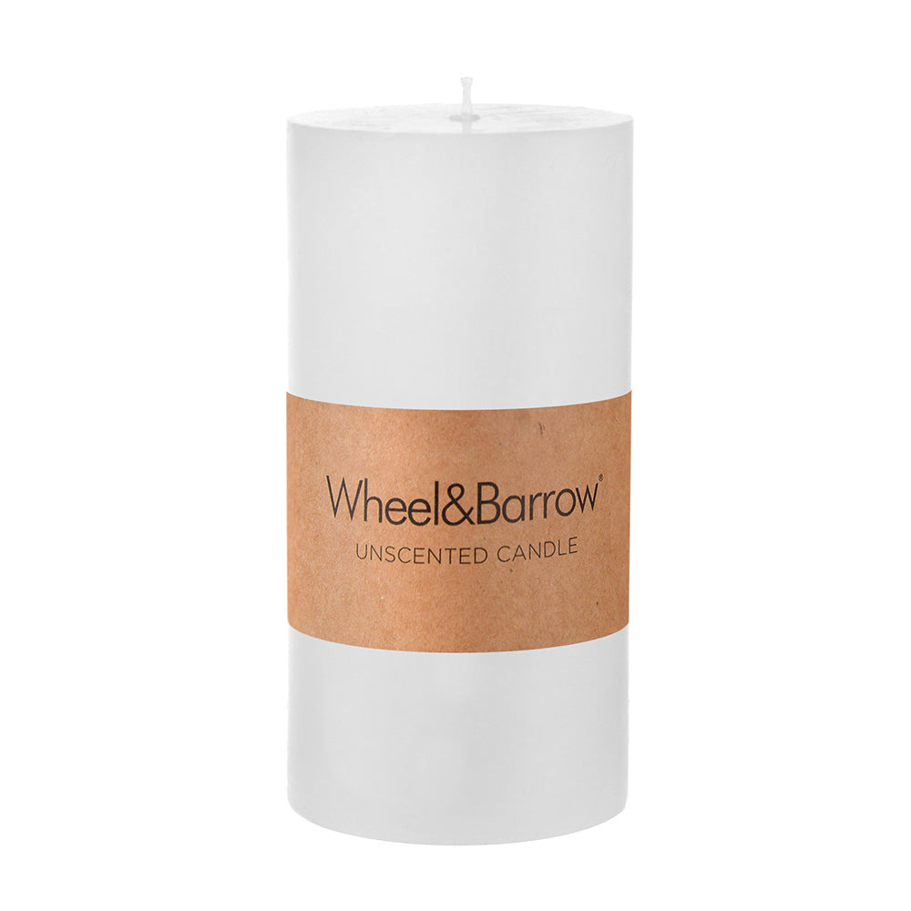 CANDLE Pillar Round White 10x20cm - Wheel&Barrow Home