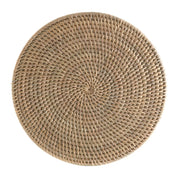 PLACEMAT Round Rattan White Wash 35cm - Wheel&Barrow Home