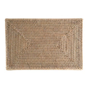 PLACEMAT Rectangle Rattan White Wash 45cm - Wheel&Barrow Home