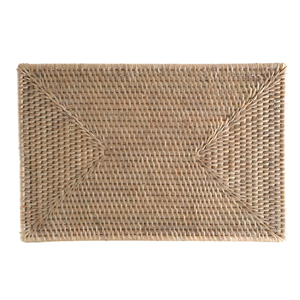 PLACEMAT Rectangle Rattan White Wash 45cm - Wheel&Barrow Home