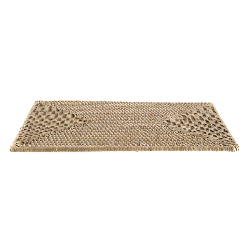 PLACEMAT Rectangle Rattan White Wash 45cm - Wheel&Barrow Home