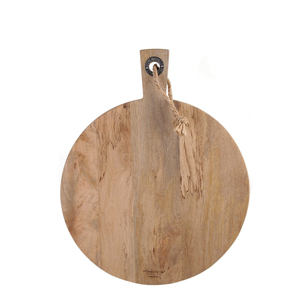 BOARD Round Mango Wood with Handle Medium 45x36x2.5cm - Wheel&Barrow Home