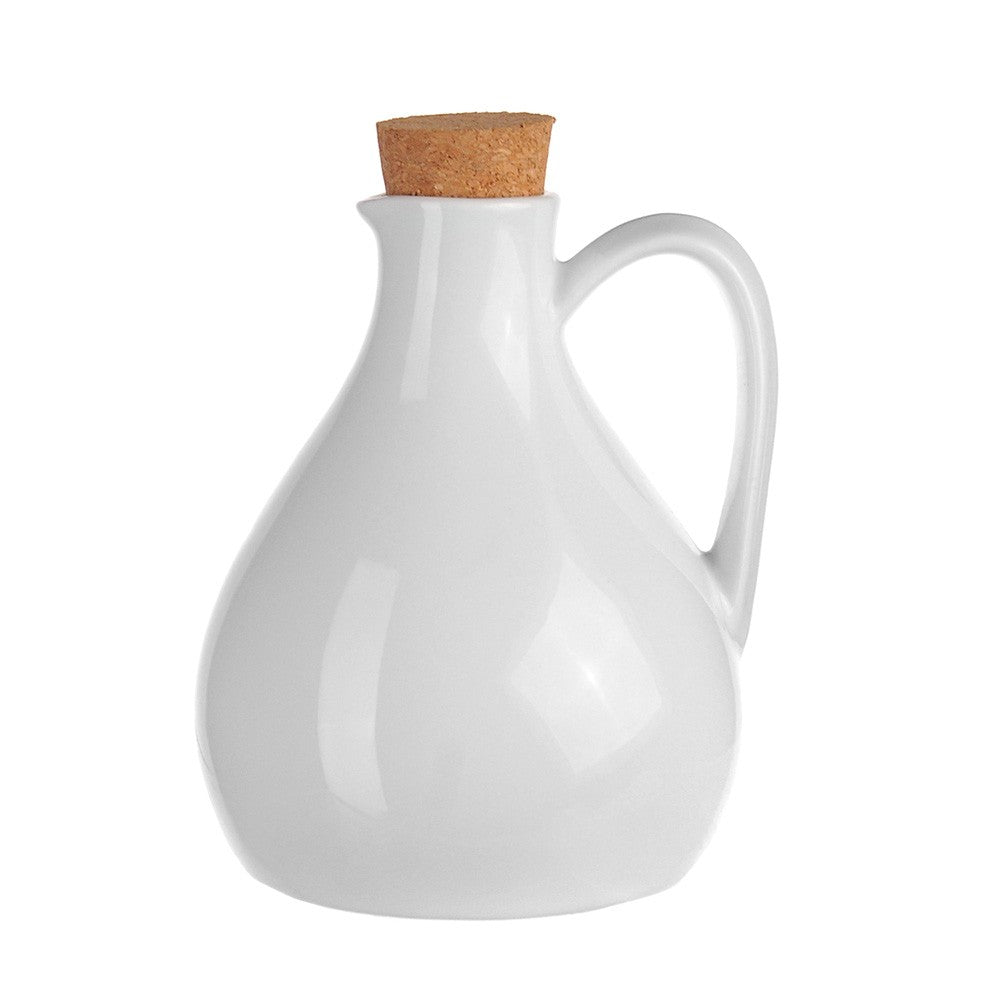 OIL BOTTLE Round Porcelain with Handle 12.3x11.5x14.5cm - Wheel&Barrow Home