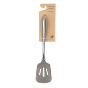 SLOTTED TURNER Silcon Grey with S/S Handle 31.5x7.8cm - Wheel&Barrow Home