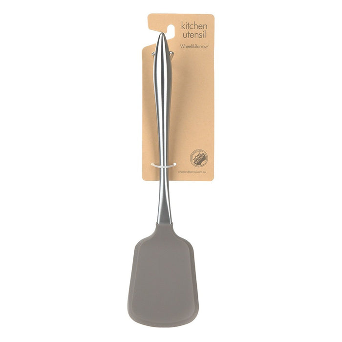 TURNER Silicon Grey with Stainless Steel Handle 32x7.5cm - Wheel&Barrow Home