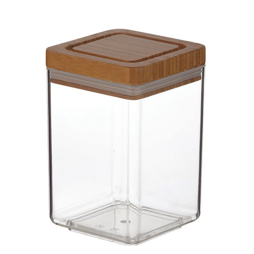 CANISTER Acrylic Square with Bamboo Lid 1.4L - Wheel&Barrow Home